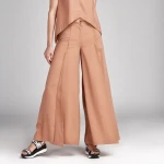 Spodnie damskie poszerzane young urban Nude